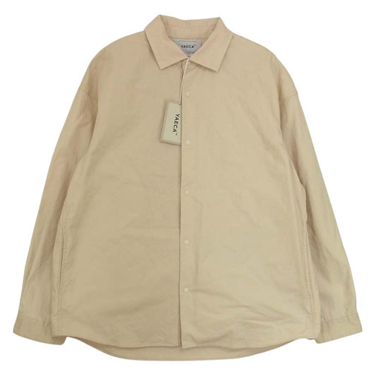 YAECA ヤエカ 19143 WRITE COMFORT SHIRT EXTRA WIDE エクストラワイド コンフォート スナップボタン シャツ ベージュ系 S【中古】