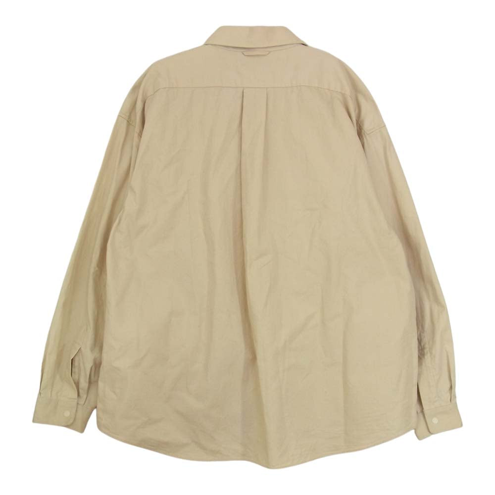 YAECA ヤエカ 19143 WRITE COMFORT SHIRT EXTRA WIDE エクストラワイド コンフォート スナップボタン シャツ ベージュ系 S【中古】