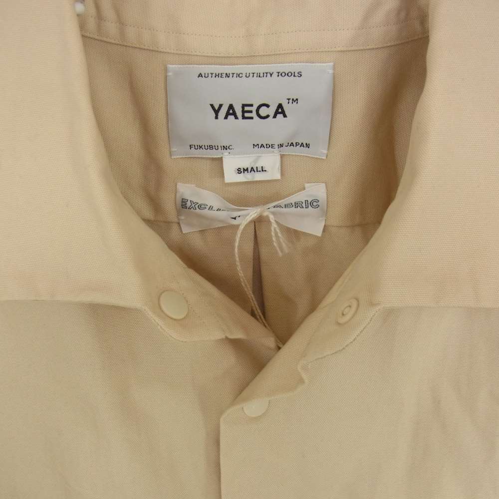YAECA ヤエカ 19143 WRITE COMFORT SHIRT EXTRA WIDE エクストラワイド コンフォート スナップボタン シャツ ベージュ系 S【中古】