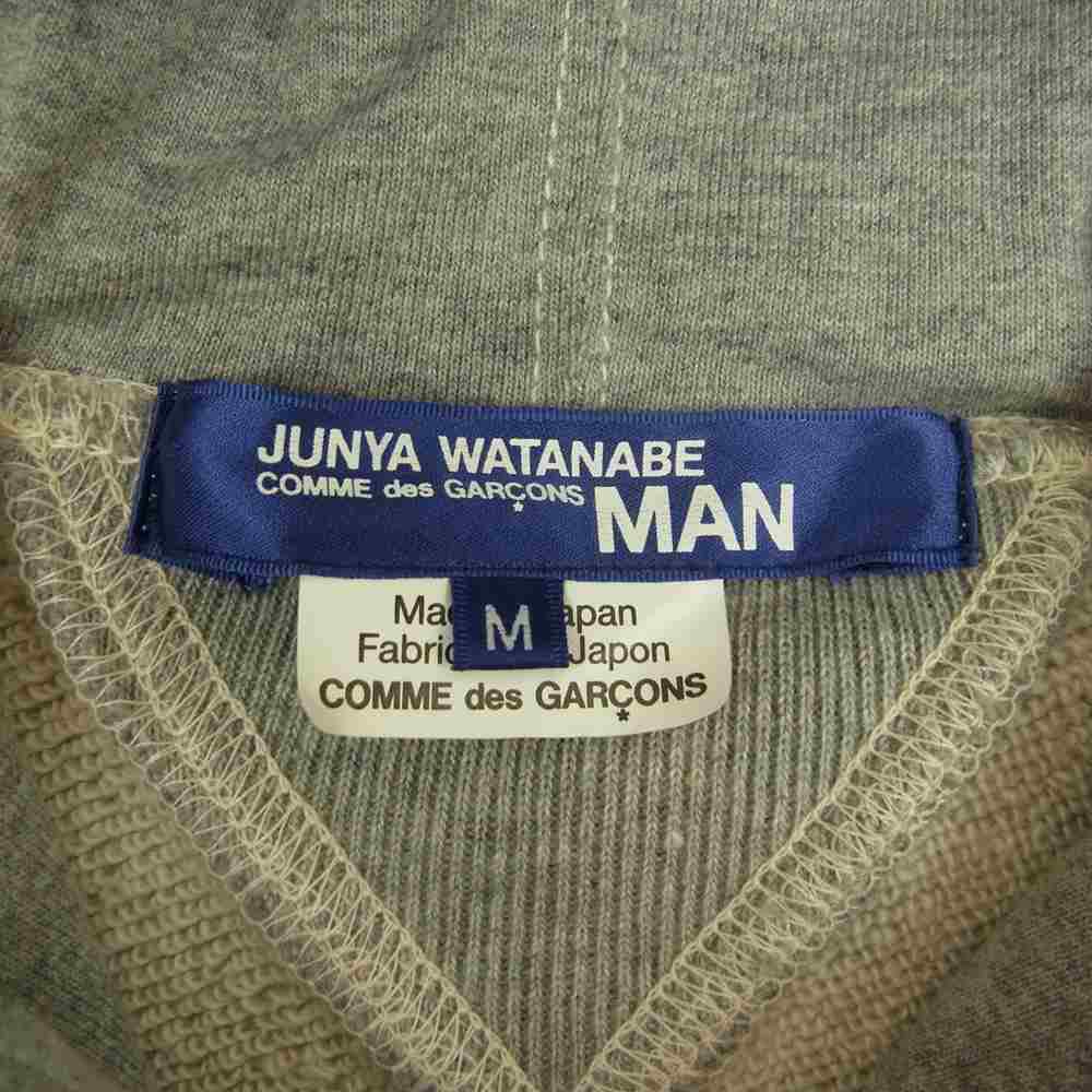 JUNYA WATANABE COMME des GARCONS MAN ジュンヤワタナベコムデギャルソンマン カーハート Carhartt AD2021 WH-T101 綿ストレッチ裏毛 製品プリント プルオーバー パーカー グレー系 M【美品】【中古】