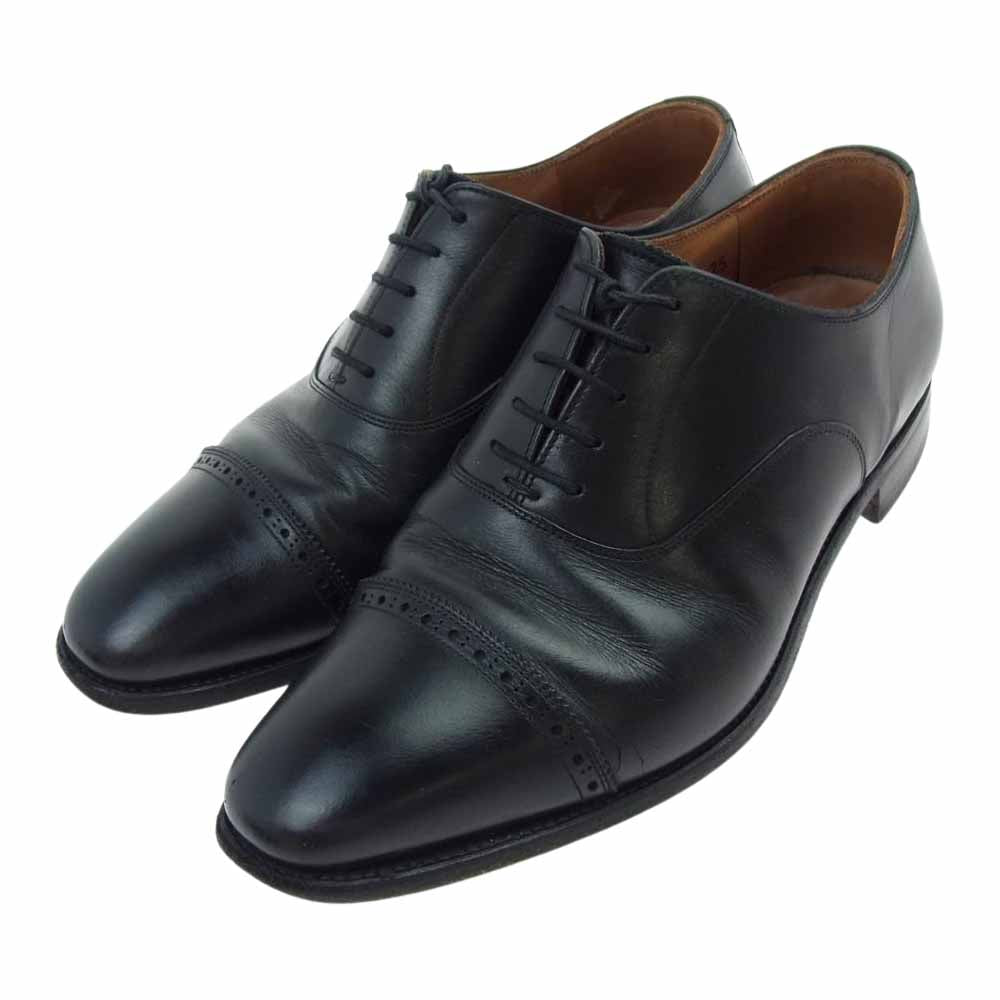 SCOTCH GRAIN スコッチグレイン 3536 アシュランス パンチドキャップトゥ ビジネスシューズ ブラック系 25【中古】