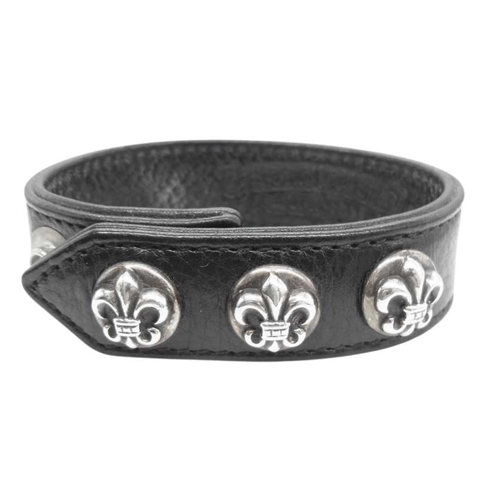 CHROME HEARTS クロムハーツ（原本有） 3BTN 2SNP BS FLEUR フレアボールボタン 3ボタン 2スナップ ブレスレット ブラック系【中古】