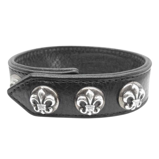 CHROME HEARTS クロムハーツ（原本有） 3BTN 2SNP BS FLEUR フレアボールボタン 3ボタン 2スナップ ブレスレット ブラック系【中古】