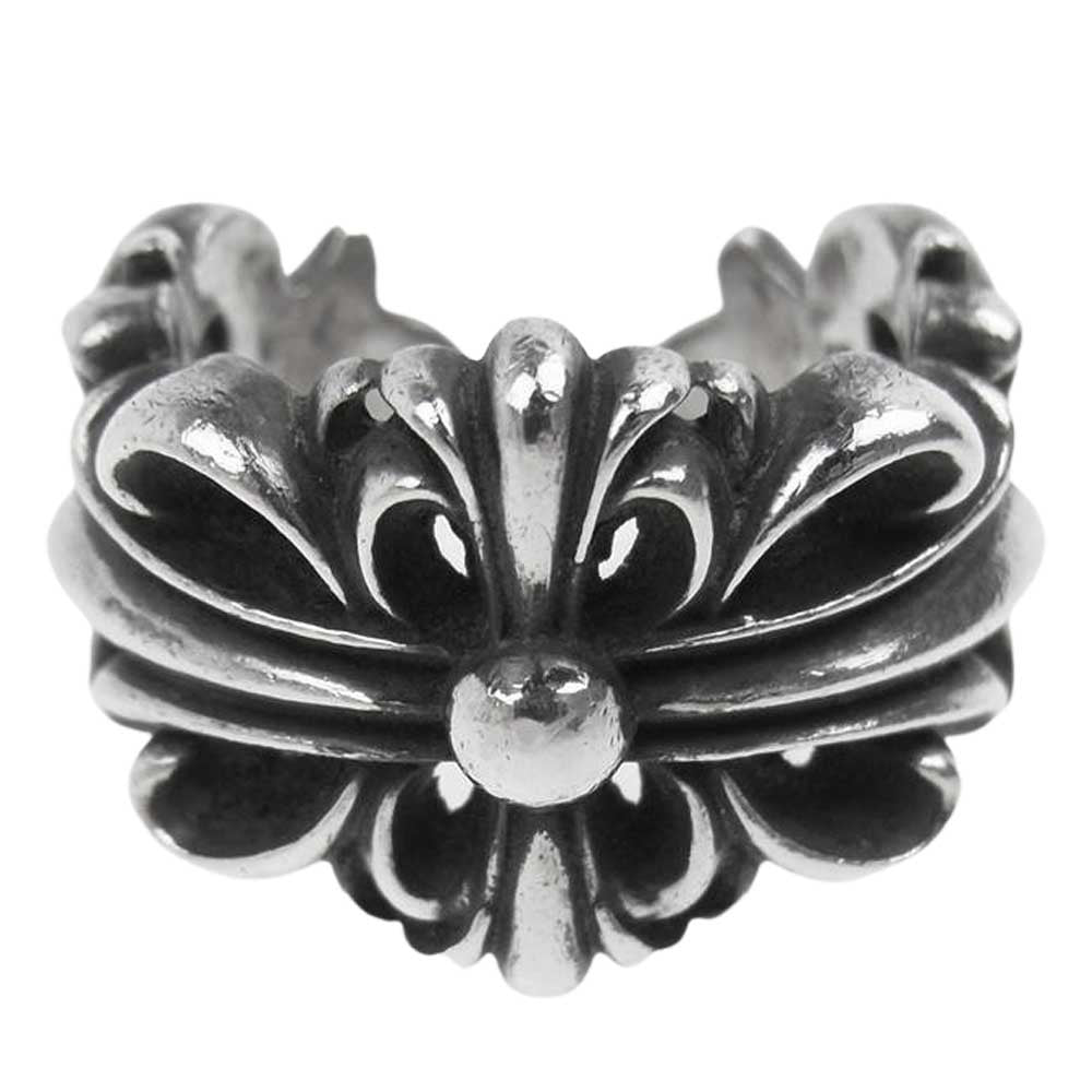 CHROME HEARTS クロムハーツ（原本有） DBL FLRL CRS ダブルフローラル クロス リング シルバー系【中古】