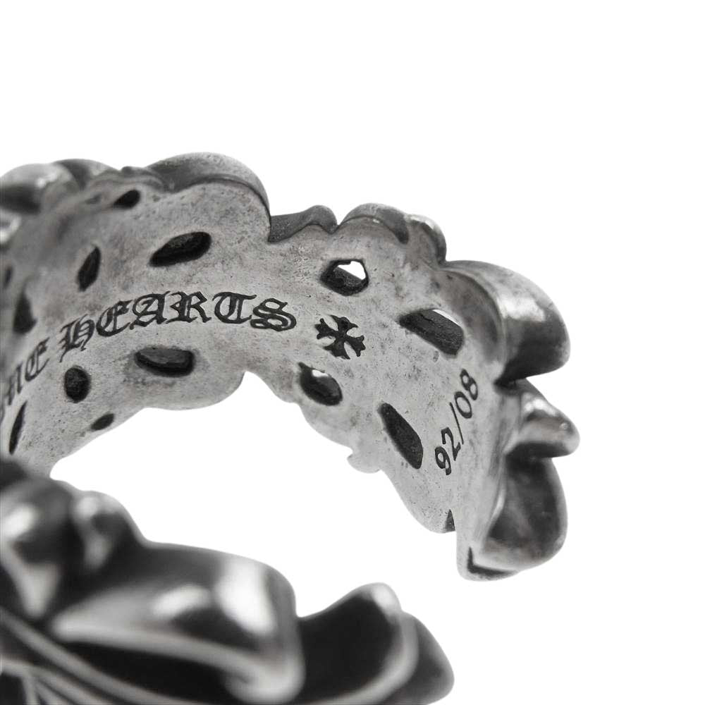 CHROME HEARTS クロムハーツ（原本有） DBL FLRL CRS ダブルフローラル クロス リング シルバー系【中古】