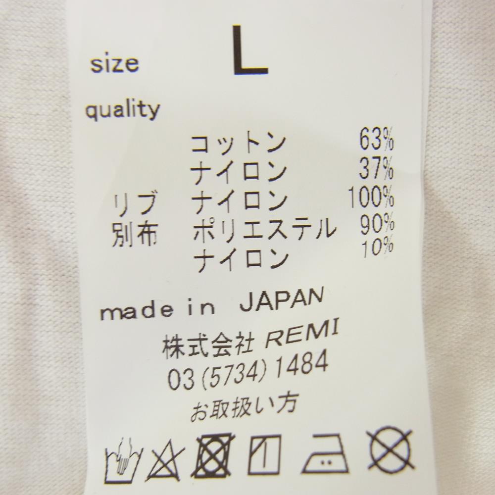 REMI RELIEF レミレリーフ ドローコード ポケット 半袖 Tシャツ ホワイト系 L【中古】