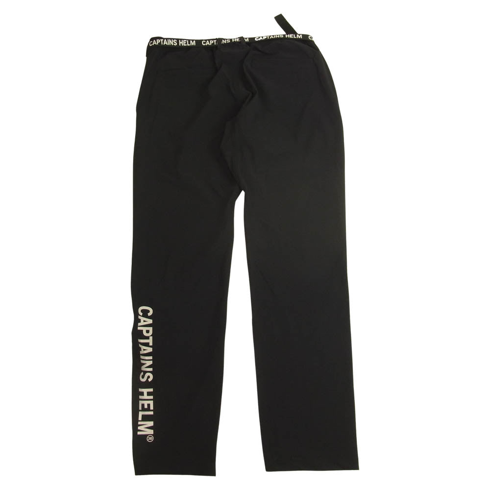キャプテンズヘルム ACTIVE STRETCH PANTS アクティブ ストレッチ ナイロン ロゴベルト パンツ ネイビー系 L【中古】