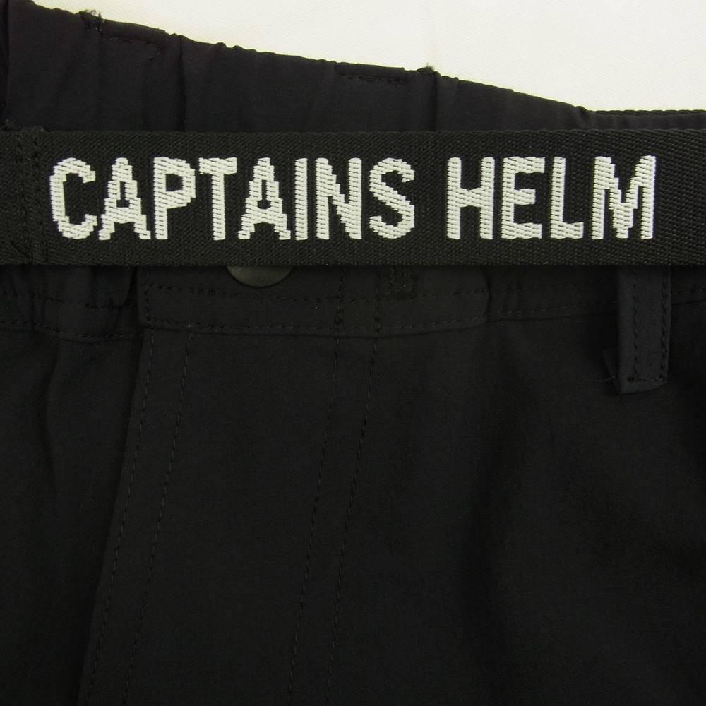 キャプテンズヘルム ACTIVE STRETCH PANTS アクティブ ストレッチ ナイロン ロゴベルト パンツ ネイビー系 L【中古】