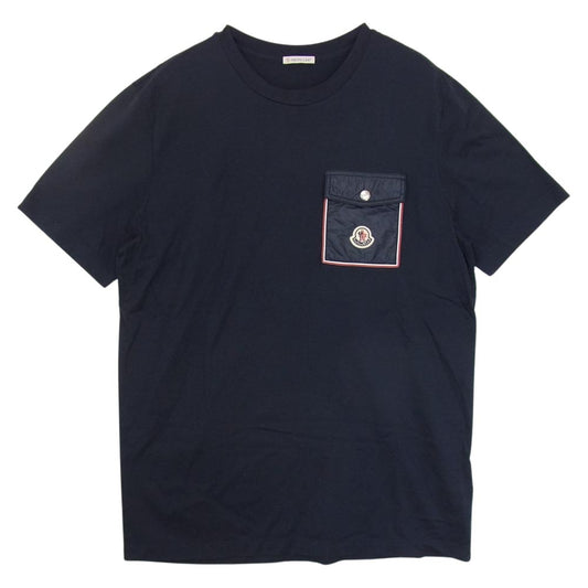 MONCLER モンクレール SS TSHIRT ナイロン ポケット 半袖 Tシャツ ネイビー系 M【中古】