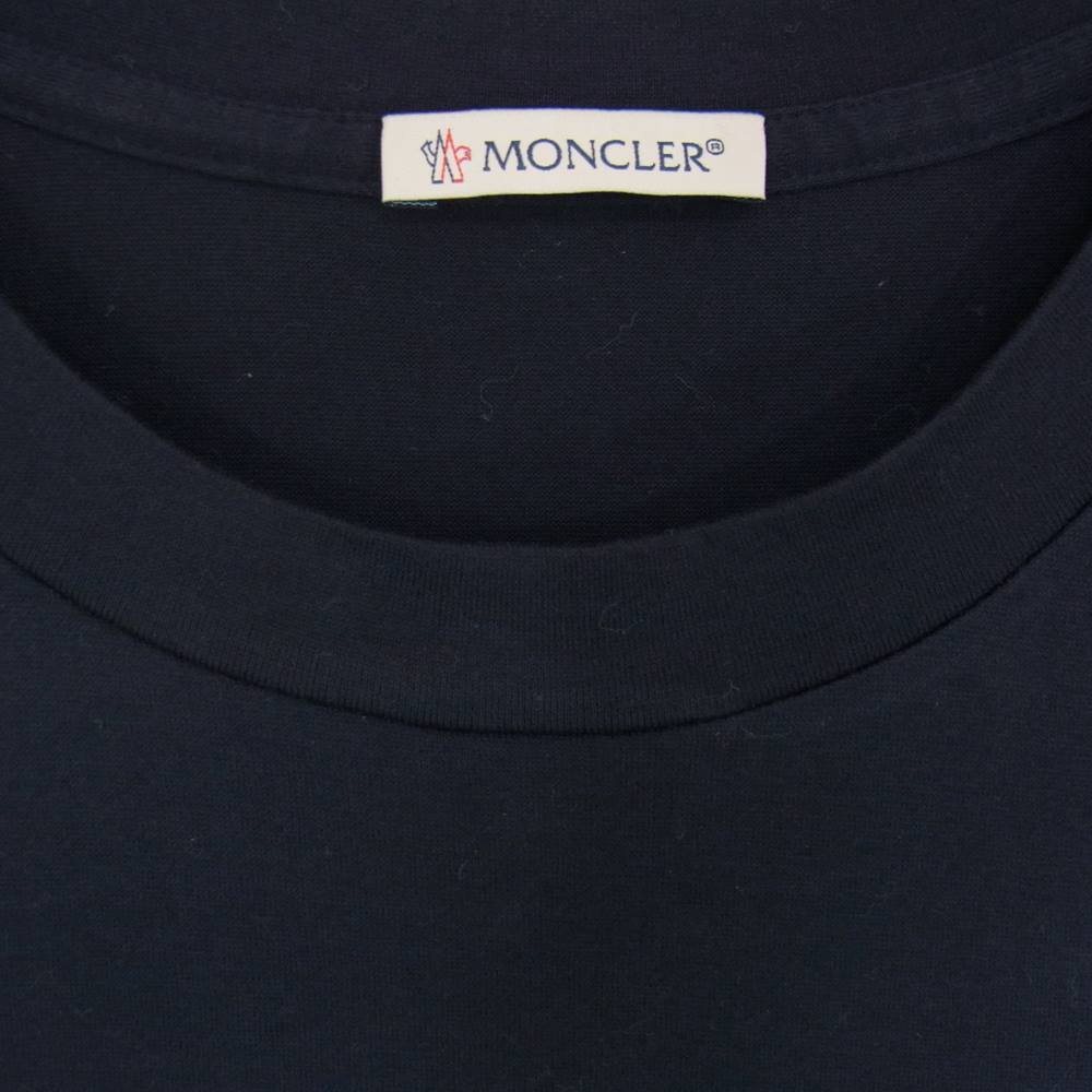 MONCLER モンクレール SS TSHIRT ナイロン ポケット 半袖 Tシャツ ネイビー系 M【中古】