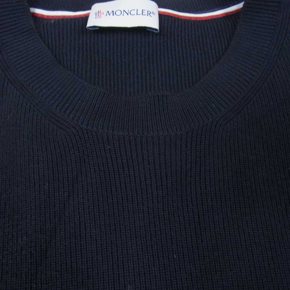 MONCLER モンクレール GIROCOLLO TRICOT トリコ ナイロン ポケット ニット セーター ネイビー系 M【中古】