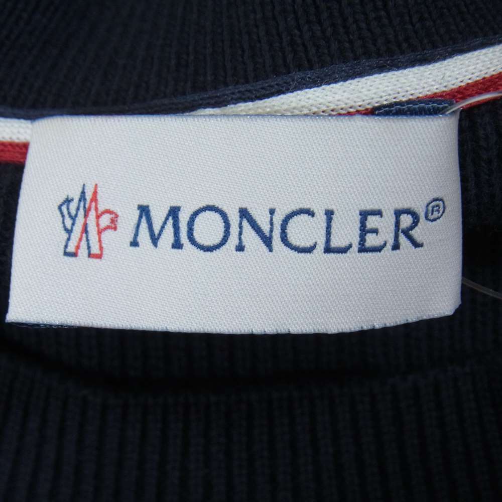 MONCLER モンクレール GIROCOLLO TRICOT トリコ ナイロン ポケット ニット セーター ネイビー系 M【中古】
