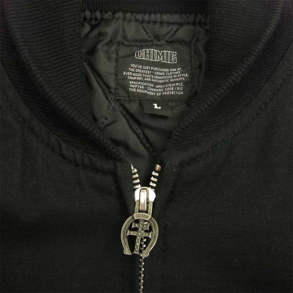 CRIMIE クライミー バックロゴ ジャケット 裏キルティング ブルゾン ブラック系 L【中古】