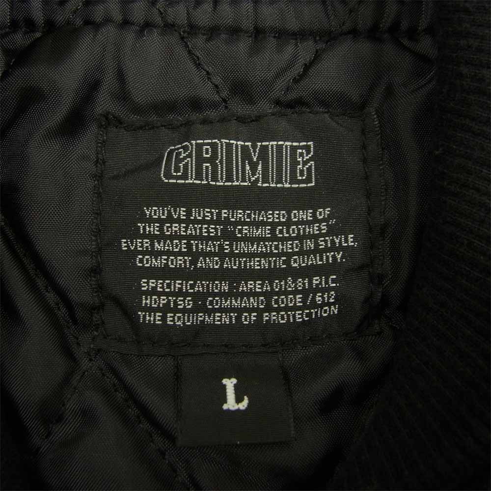 CRIMIE クライミー バックロゴ ジャケット 裏キルティング ブルゾン ブラック系 L【中古】
