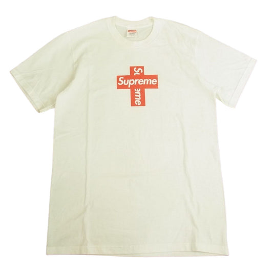 Supreme シュプリーム Cross Box Logo Tee クロス ボックス ロゴ 半袖 Tシャツ ホワイト系 S【美品】【中古】