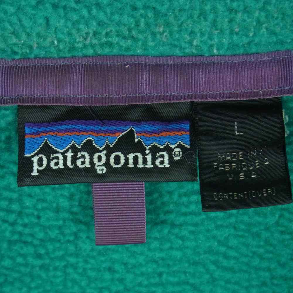 patagonia パタゴニア 25530 スナップT プルオーバー フリース ジャケット USA製 ビビッドブルーグリーン系 L【中古】