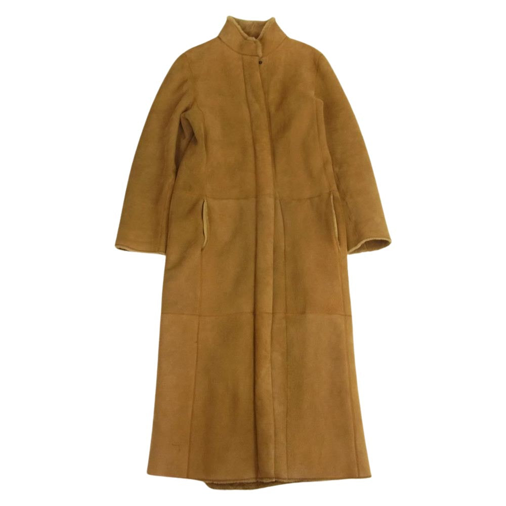 LOEWE ロエベ ムートン ロングコート ベージュ系 40【中古】