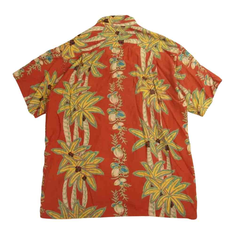 SUN SURF サンサーフ 総柄 レーヨン 半袖 アロハ シャツ レッド系【中古】