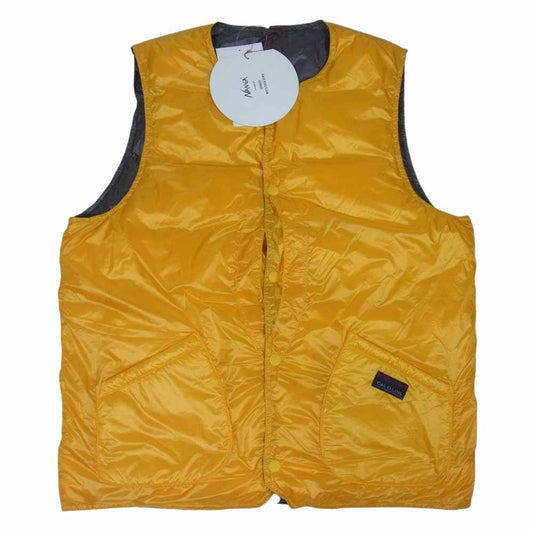 NANGA ナンガ × CAL O LINE キャルオーライン BLACK HOLE DOWN VEST ダウン ベスト イエロー系 M【美品】【中古】