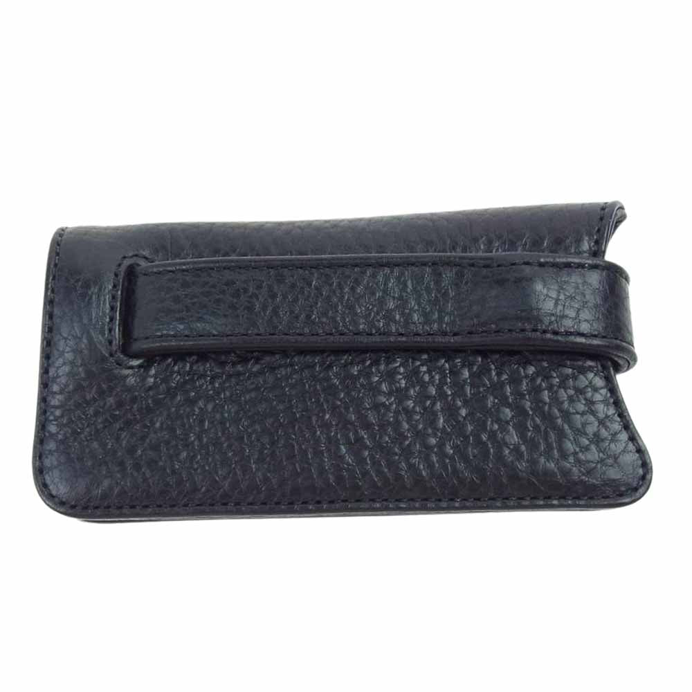 CHROME HEARTS クロムハーツ（原本有） クロスポール ボタン レザー キーケース  ブラック系【中古】