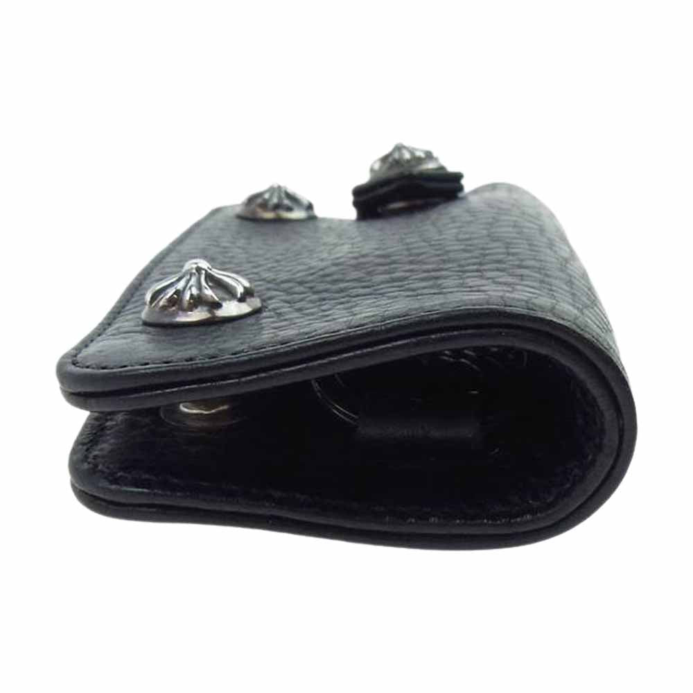 CHROME HEARTS クロムハーツ（原本有） クロスポール ボタン レザー キーケース  ブラック系【中古】