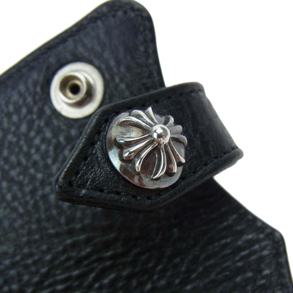 CHROME HEARTS クロムハーツ（原本有） クロスポール ボタン レザー キーケース  ブラック系【中古】