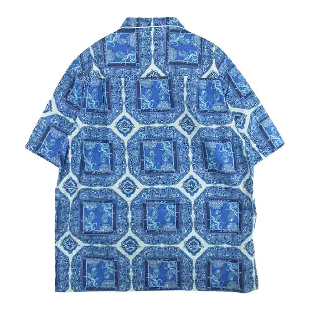 Supreme シュプリーム 22SS Regency Pajama リージェンシー パジャマ 半袖 シャツ ブルー系 M【極上美品】【中古】