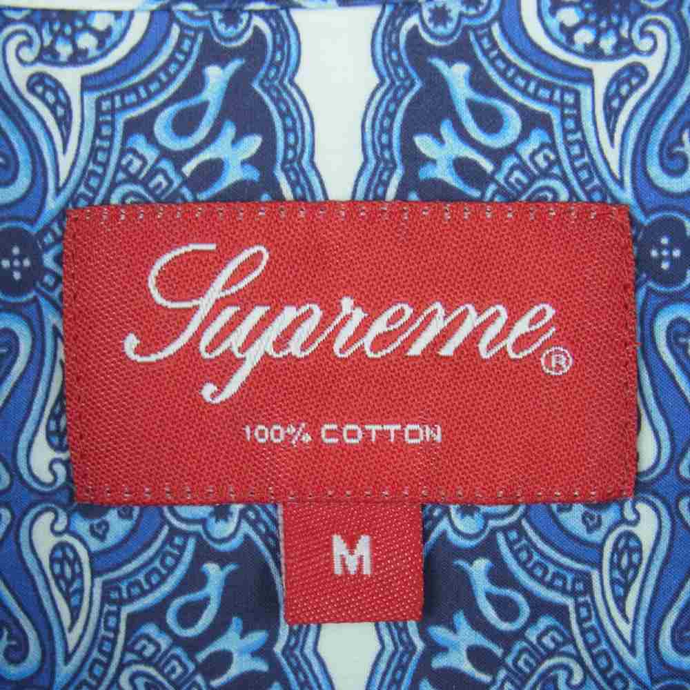 Supreme シュプリーム 22SS Regency Pajama リージェンシー パジャマ 半袖 シャツ ブルー系 M【極上美品】【中古】