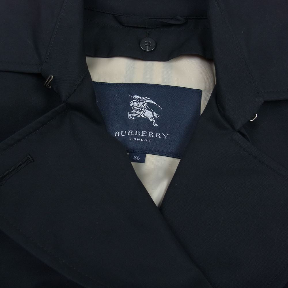 BURBERRY バーバリー FR018-711-09 ライナー付き 裏地 ノバチェック ベルト付き トレンチコート ブラック系 36【中古】