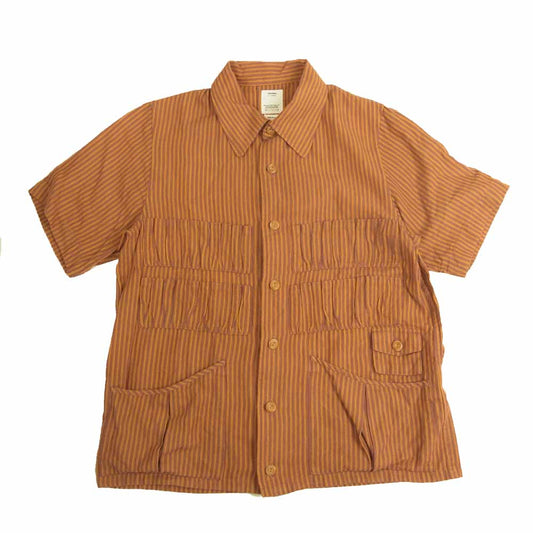 VISVIM ビズビム KETCHUM SHIRT S/S SANTOME (C/SI) ケッチャム 半袖シャツ オレンジ系 1【中古】