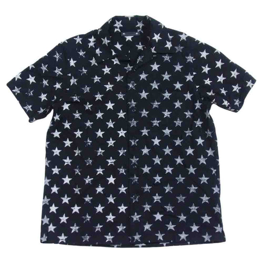 MINEDENIM マインデニム 22SS Hazy Star Denim S/S Open Collar SH スター柄 総柄 オープンカラー 半袖 シャツ ブラック系 M【中古】