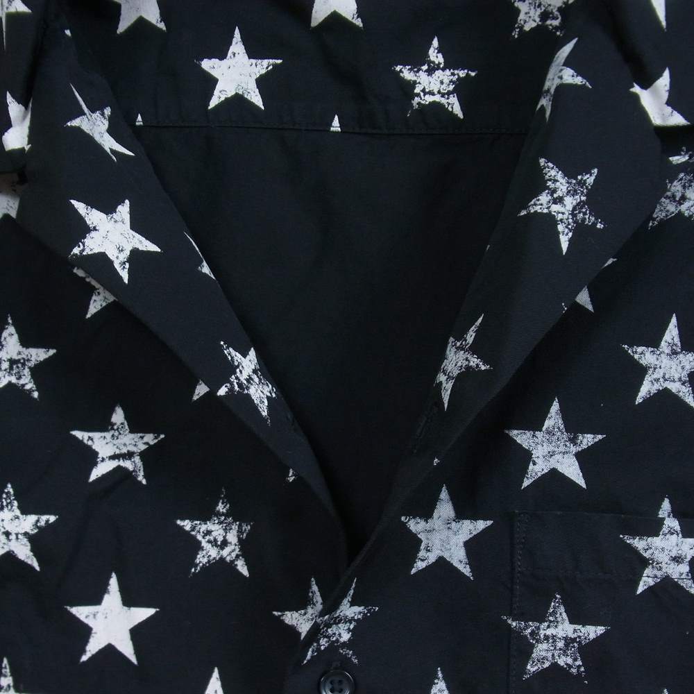 MINEDENIM マインデニム 22SS Hazy Star Denim S/S Open Collar SH スター柄 総柄 オープンカラー 半袖 シャツ ブラック系 M【中古】