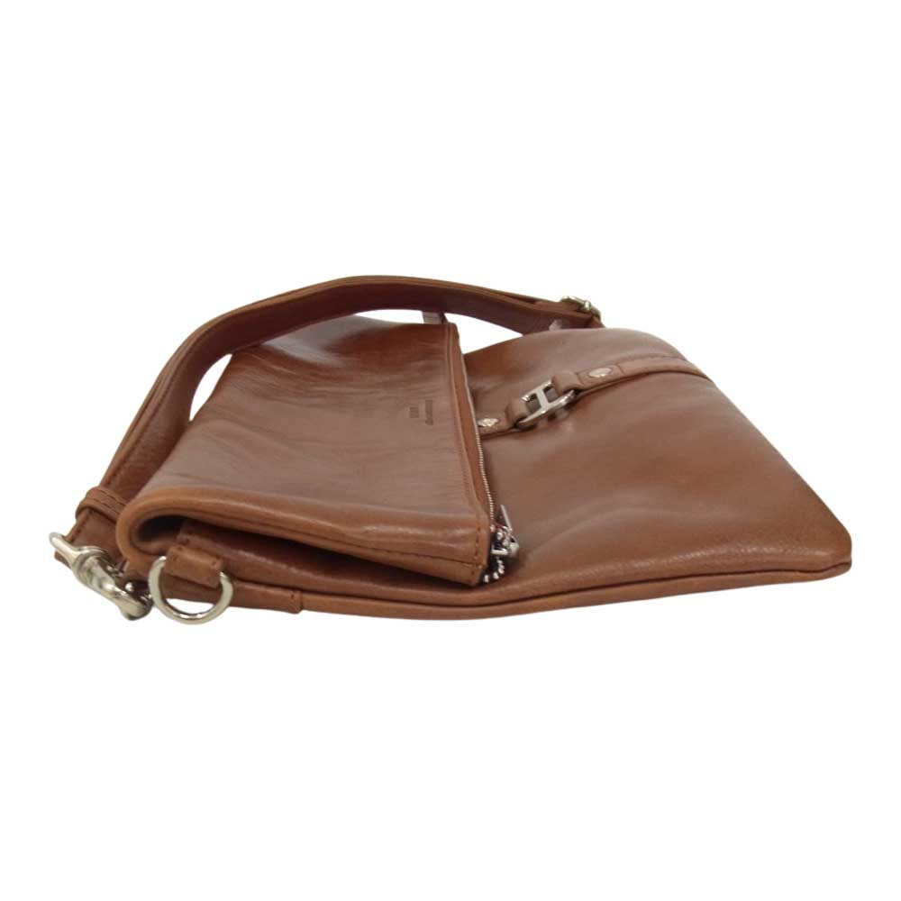 alfredoBANNISTER アルフレッドバニスター SEEKER別注 2way クラッチ ショルダー レザー バッグ ブラウン系【中古】