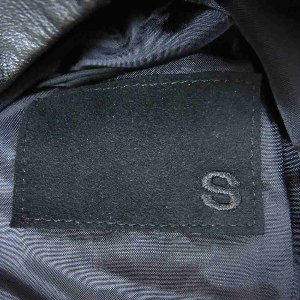 フォーティナイン S/N. E1-49-01 日本製 ホースハイド ゴールドジップ レザー ハイネック シングルライダース ブラック系 S【中古】