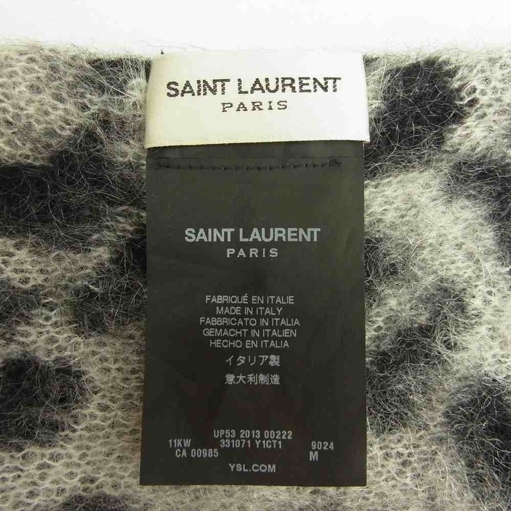 SAINT LAURENT サンローラン 331071 Y1CT1 国内正規品 エディ期 ベイビーキャット モヘヤ マフラー グレー系【中古】