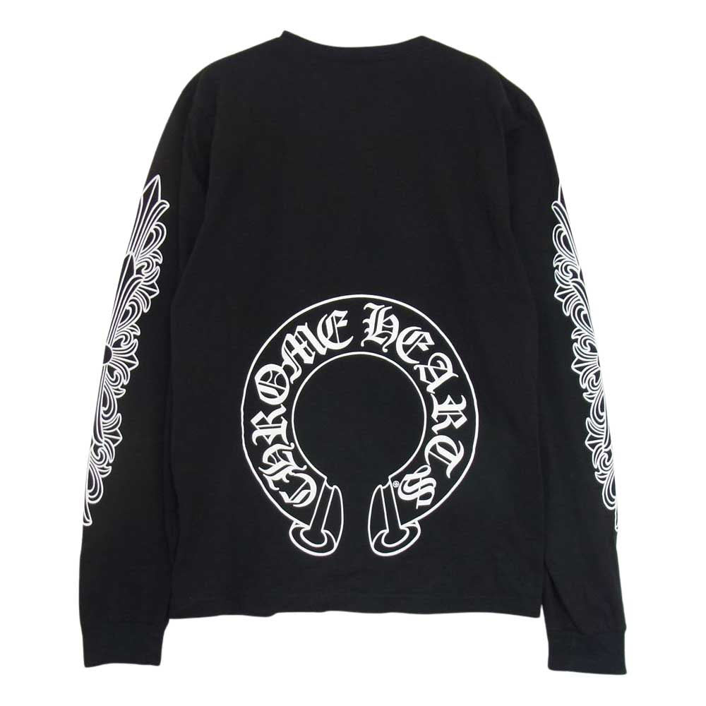 CHROME HEARTS クロムハーツ（原本無） LONG SLEEVE フローラルクロス 長袖 Tシャツ  ブラック系 M【中古】