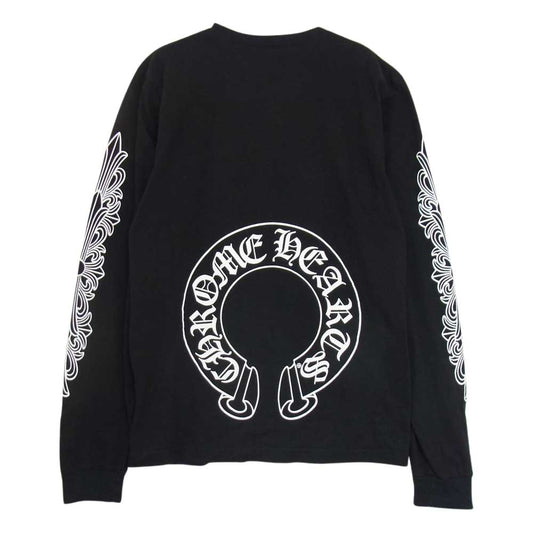 CHROME HEARTS クロムハーツ（原本無） LONG SLEEVE フローラルクロス 長袖 Tシャツ  ブラック系 M【中古】