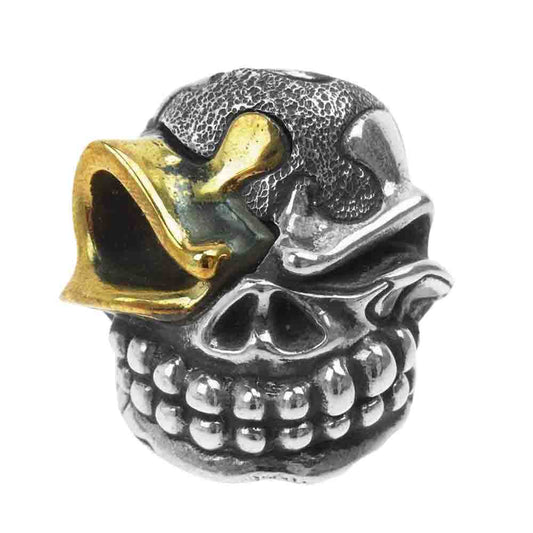 STARLIN GEAR スターリンギア ギャランティ付属 パンチャー パズル スリックスター スカル リング 1ポイントブラス テクスチャー シルバー系 ゴールド系 18号【中古】