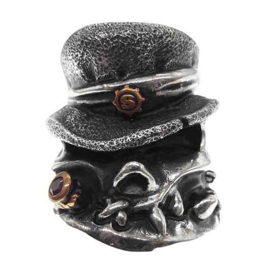 STARLIN GEAR スターリンギア ギャランティ付属 2021年ハロウィンモデル ミスターハイド Sギアロゴ コパーシガー 天然ガーネット リング シルバー系【中古】