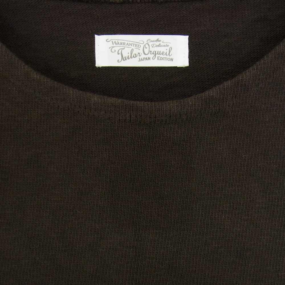 ORGUEIL オルゲイユ OR-9061 TSURIAMI Basque T-Shirt 吊り編み バスク 半袖 ヘビー Tシャツ ブラウン系 42【中古】