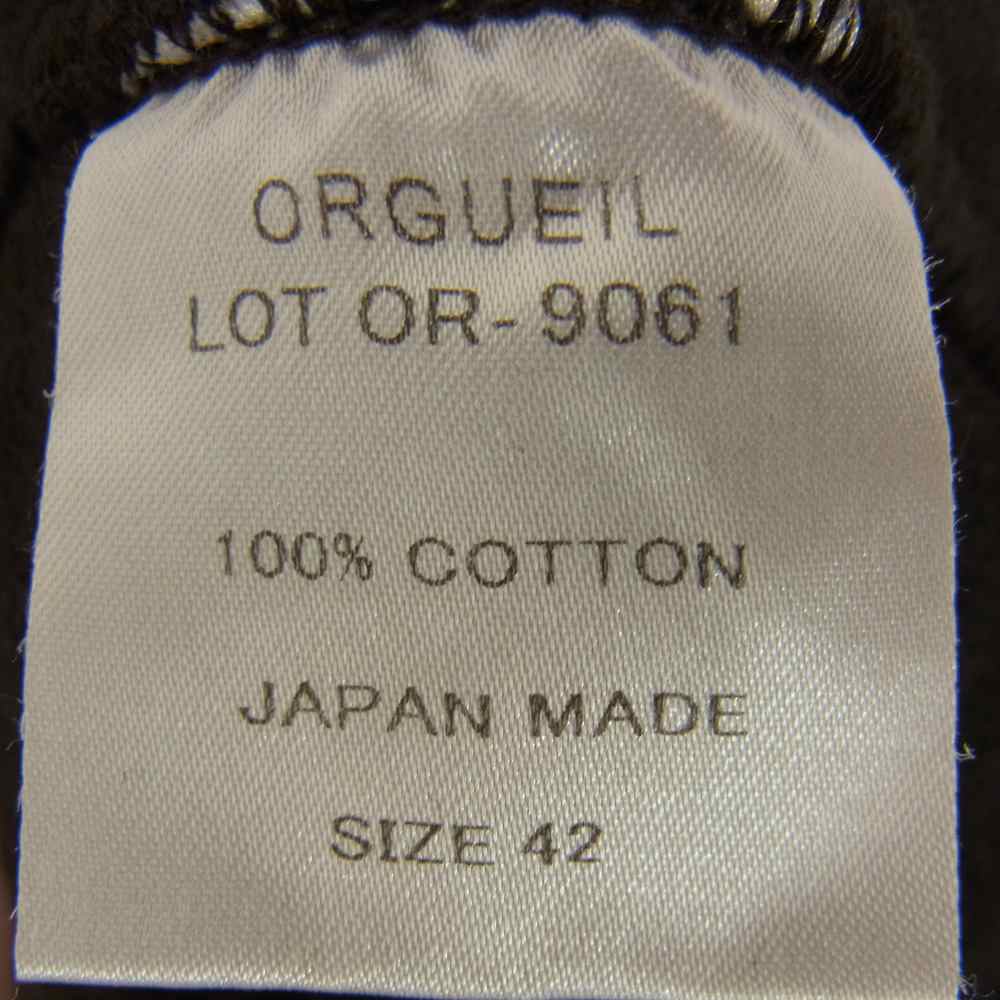 ORGUEIL オルゲイユ OR-9061 TSURIAMI Basque T-Shirt 吊り編み バスク 半袖 ヘビー Tシャツ ブラウン系 42【中古】