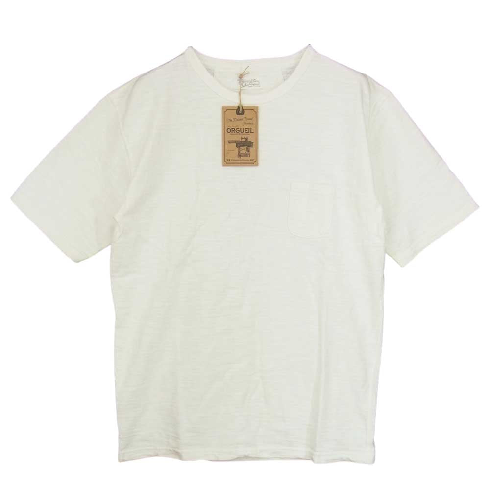 ORGUEIL オルゲイユ OR-9015B Print T-Shirt 自転車 バックプリント ポケット 半袖 Tシャツ ホワイト系  42【新古品】【未使用】【中古】