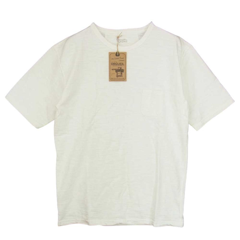 ORGUEIL オルゲイユ OR-9015B Print T-Shirt 自転車 バックプリント ポケット 半袖 Tシャツ ホワイト系 42【新古品】【未使用】【中古】