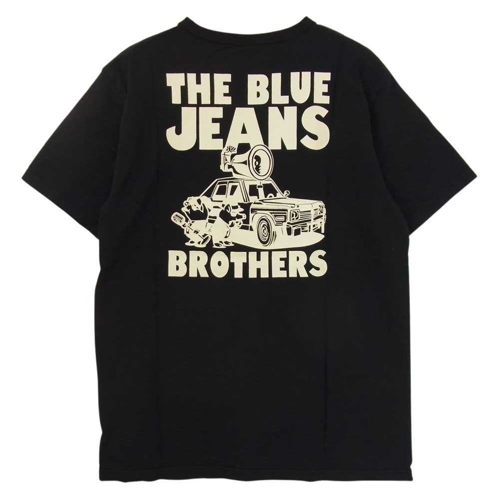 STUDIO D’ARTISAN ステュディオダルチザン 9996A USA コットン THE BLUE JEANS BROTHERS プリント 半袖 Tシャツ ブラック系 XL【極上美品】【中古】