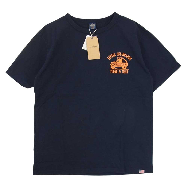 STUDIO D’ARTISAN ステュディオダルチザン 8042B USA コットン LITTLE OFF-BORDER プリント 半袖 Tシャツ ネイビー系 2XL【極上美品】【中古】