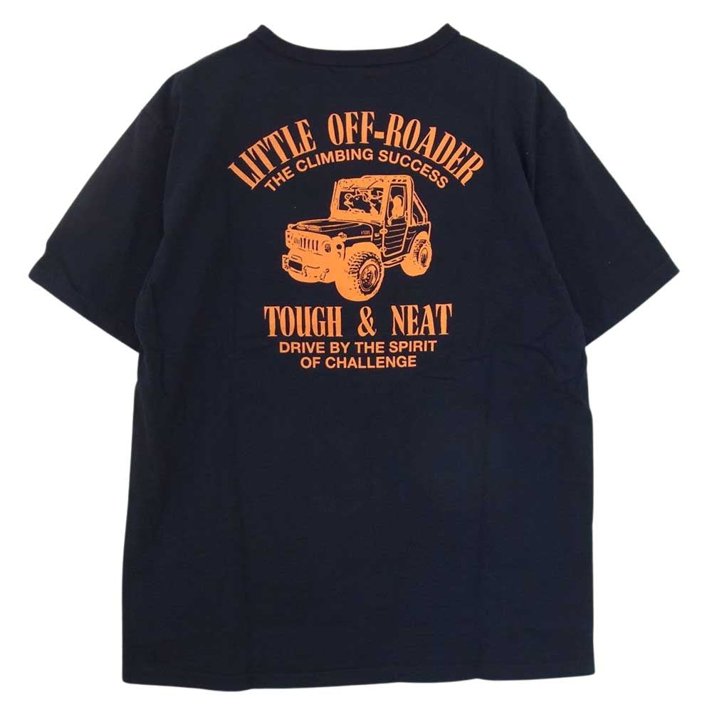 STUDIO D’ARTISAN ステュディオダルチザン 8042B USA コットン LITTLE OFF-BORDER プリント 半袖 Tシャツ ネイビー系 2XL【極上美品】【中古】