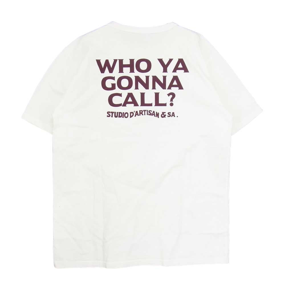 STUDIO D’ARTISAN ステュディオダルチザン 8040B USA コットン D’ARTISAN BUSTERS プリント 半袖 Tシャツ ホワイト系 2XL【極上美品】【中古】