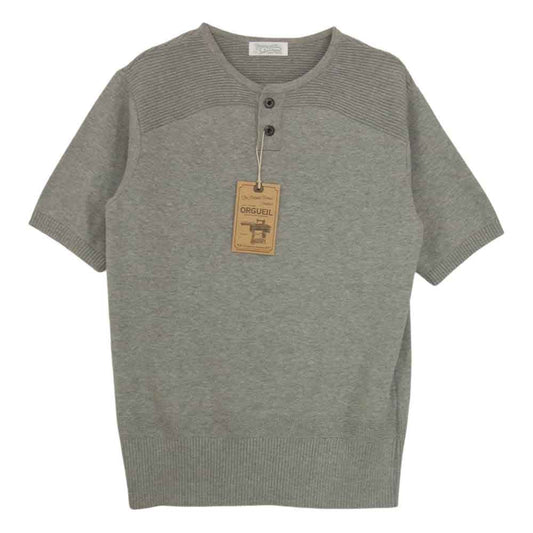 ORGUEIL オルゲイユ OR-9018 SHORT SLEEVE KNIT ショート スリーブ ニット   グレー系 36【新古品】【未使用】【中古】