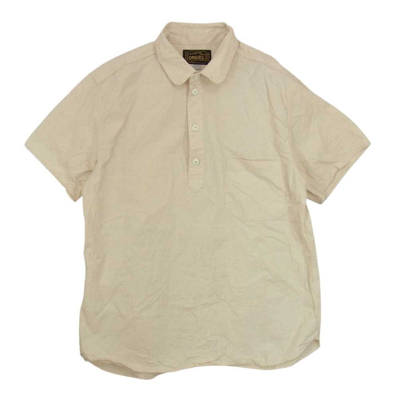 ORGUEIL オルゲイユ OR-5029B PULLOVER SHIRT プルオーバー 半袖 シャツ ベージュ系 42【中古】