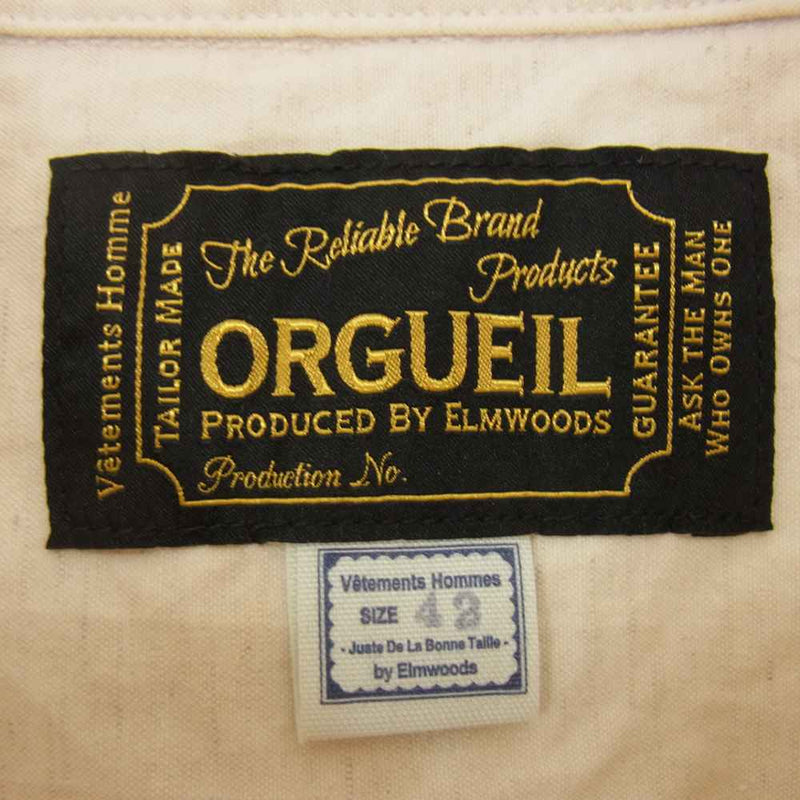 ORGUEIL オルゲイユ OR-5029B PULLOVER SHIRT プルオーバー 半袖 シャツ ベージュ系 42【中古】